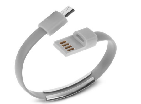 Добави още лукс USB кабели Micro USB кабел модел гривна бял